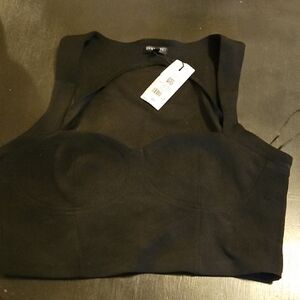 Black Sleeveless Crop Top Size Lrg